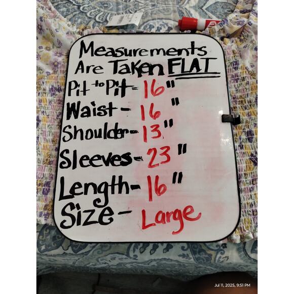 Love Tree Women's Size Large Floral Crop  Smocked Square Neck Summer Boho Top - Picture 9 of 12